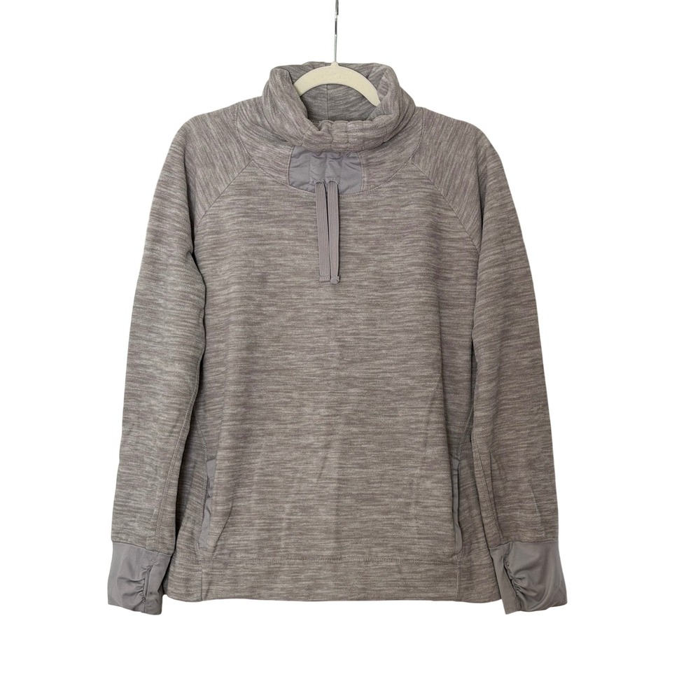 Old Navy Active Women's L Heather Gray Funnel Neck Fleece Sweatshirt | SKU 1104